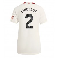 Camisa de Futebol Manchester United Victor Lindelof #2 Equipamento Alternativo Mulheres 2023-24 Manga Curta
